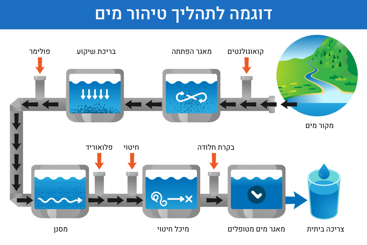 דוגמה לתהליך טיהור מים דוגמה לתהליך טיהור מים